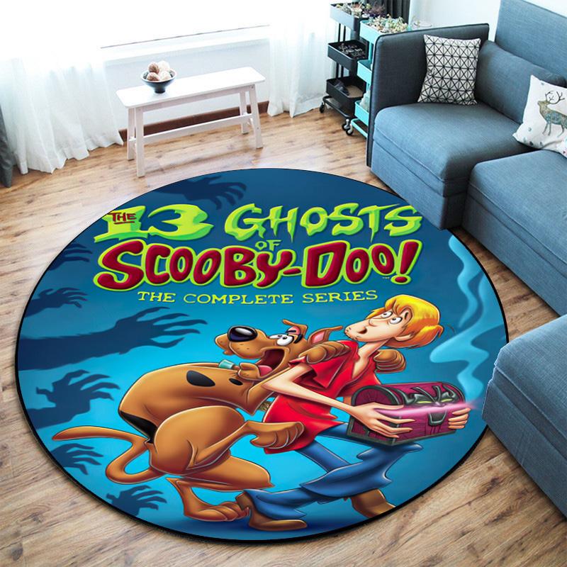 Halloween Supernatural Comedy Adventure Movie Scooby-Doo Round Carpet Soft Home Decoration Corridor Table and Chair Anti Slip Outdoor Floor Mat Rug 16