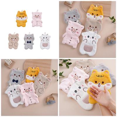 Serviette pour les mains pour enfants Serviette animale Serviettes absorbantes en microfibre Serviettes suspendues à séchage rapide Serviettes de toilette absorbantes pour les cuisines