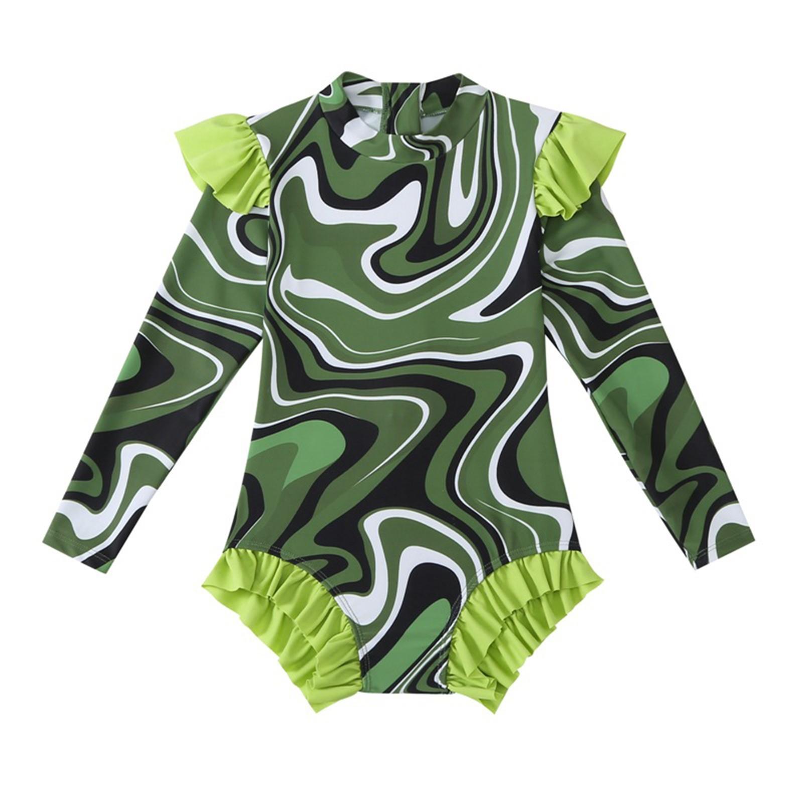 

Children s printed one-piece swimsuit with small flying sleeves 116