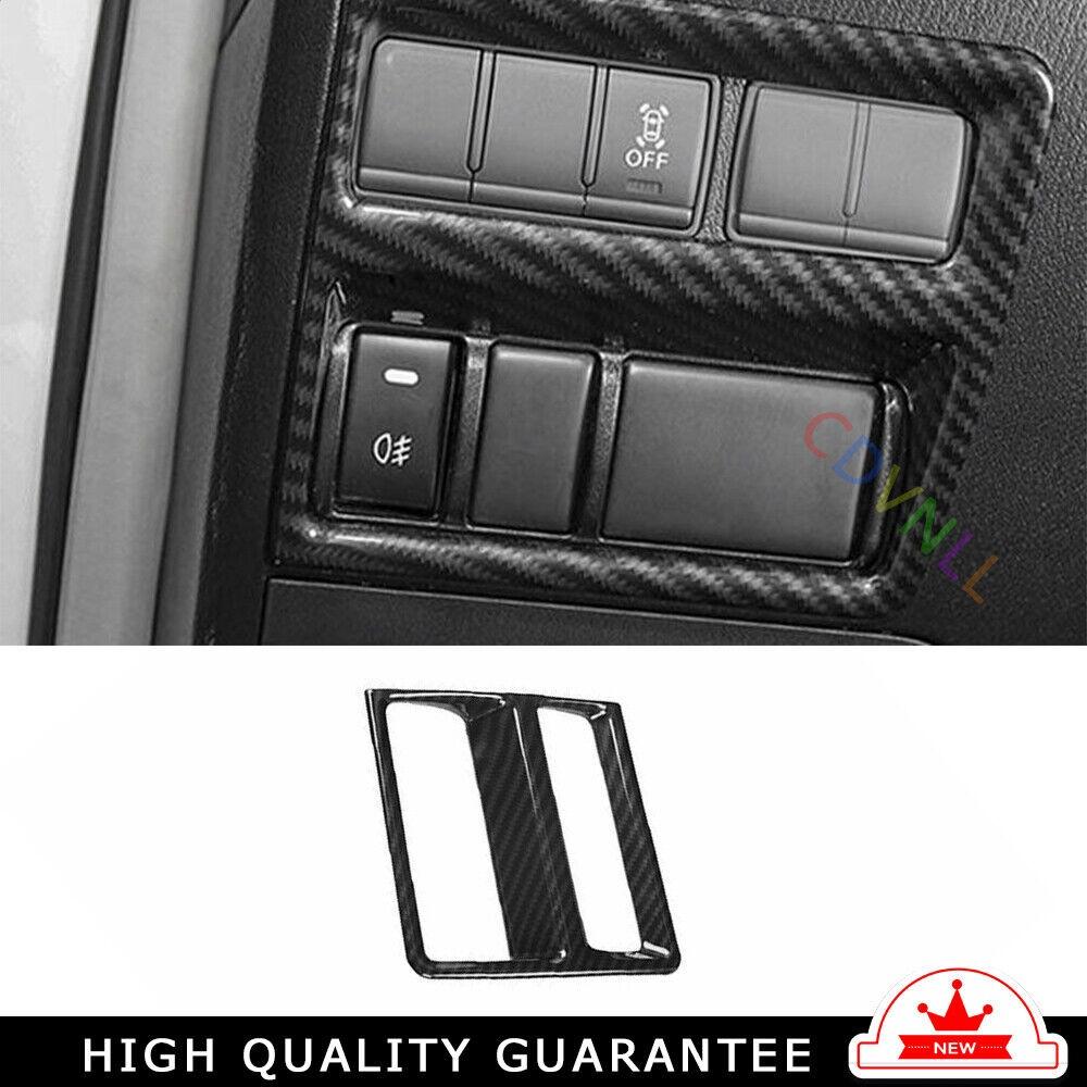 Headlight Button Frame Cover Trim Fit For Nissan Armada Y62 2017-20 Carbon Fiber