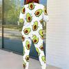 Women Plus Size Two Piece Set Round Neck Long Sleeve Top Fitted Pants Cartoon Printed Colorful Outfit