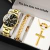 Watch Accessories 4-Piece Men'S Watch Set Men'S Fashion Quartz Watch