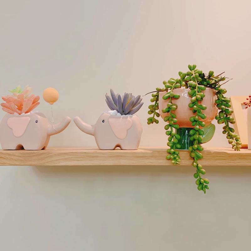 Cute Succulent Ceramic Flower Pot Animal Shape Elephant Dinosaur Plant Pot Desktop Balcony Decoration Home Decor Ceramic Vase