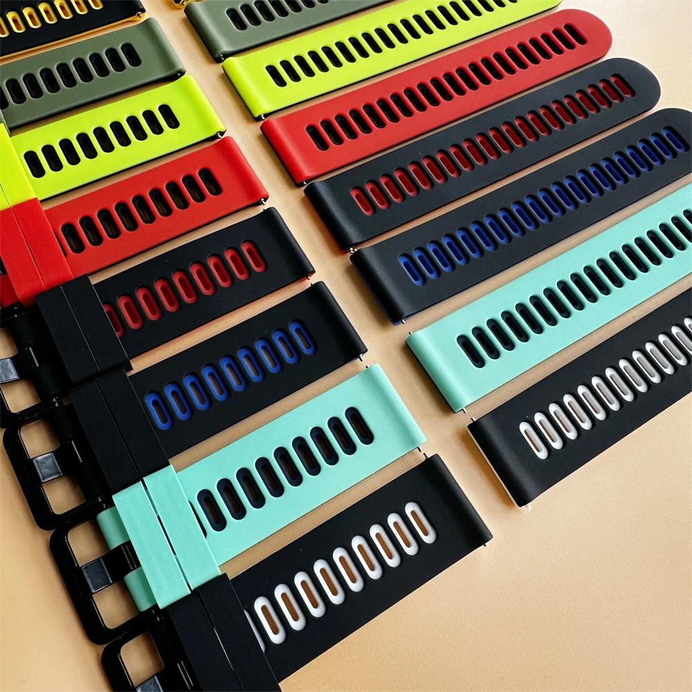 20mm 22mm Two-Tone Silicone Watch Straps Quick Release Bracelets Watch Strap for Men and Women Smartwatch and Traditional Watch 3