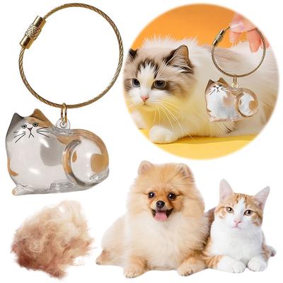 Cat Hair Storage Box Hanging Cat Keychain Pendant Backpack Cat Bag Hanging Decor Pet Hair Storage Cute Keychain Pet Souvenirs