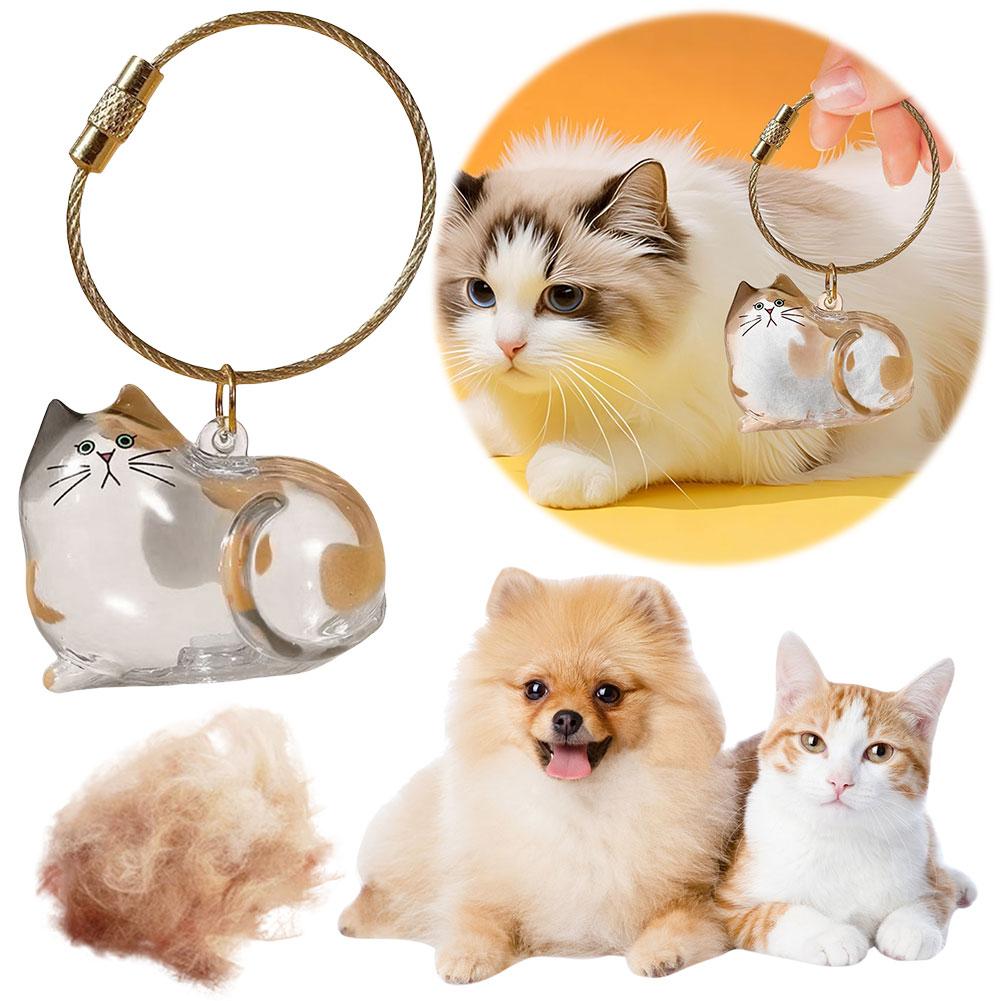 Katzenhaar Aufbewahrungsbox Hängender Katzen Schlüsselanhänger Anhänger Rucksack Katzen Tasche Hängende Deko Haustierhaar Aufbewahrung Niedlicher Schlüsselanhänger Haustier Souvenirs