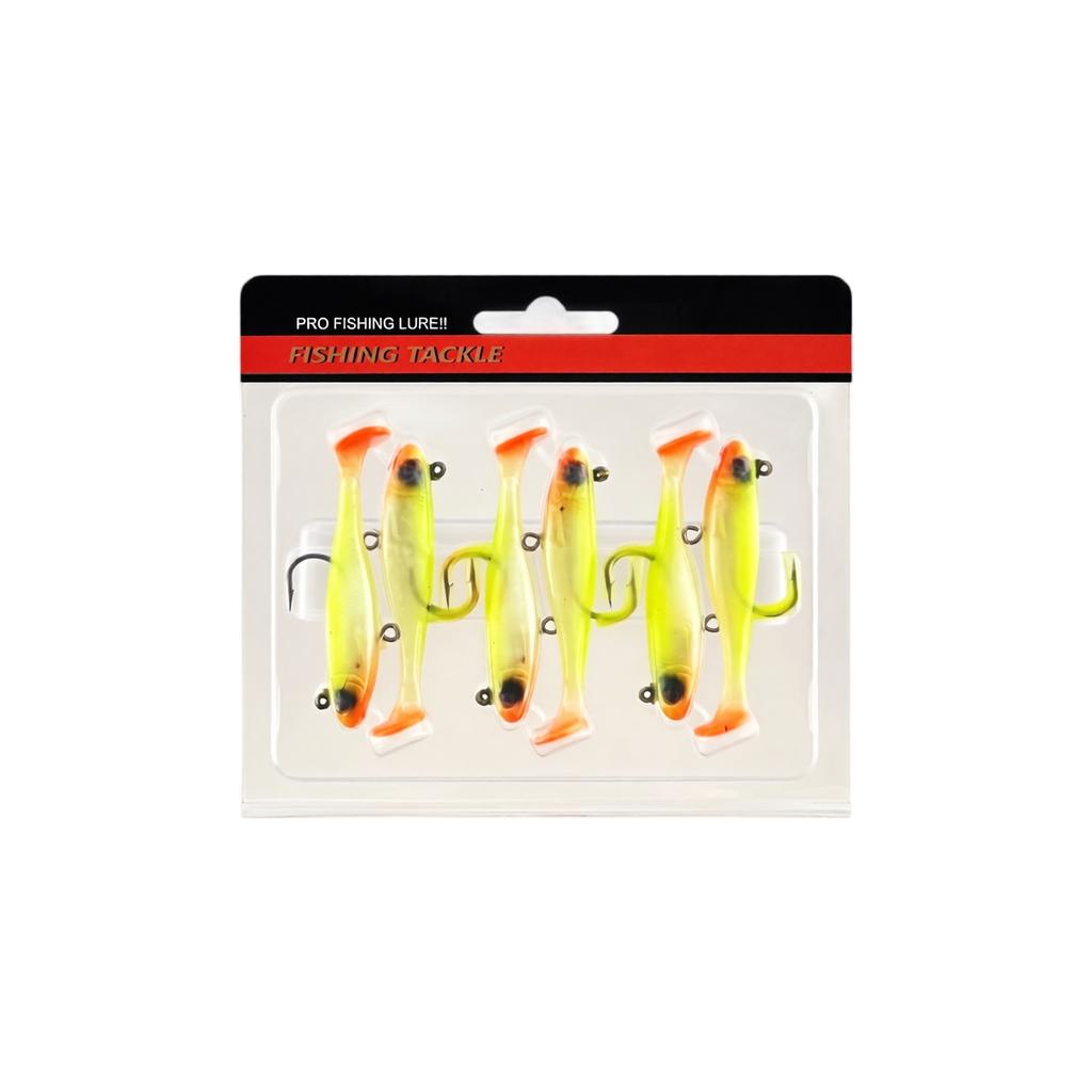 6cm 6g Tail Package Soft Bait Fishing Lure Full Swimming Layer Bionic Fish Sinking Soft Lure for Freshwater and Saltwater Fishing Tackle