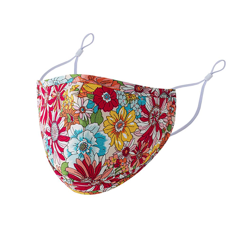 1PC Adult Washable Breathable Floral Print Protector Face Mask