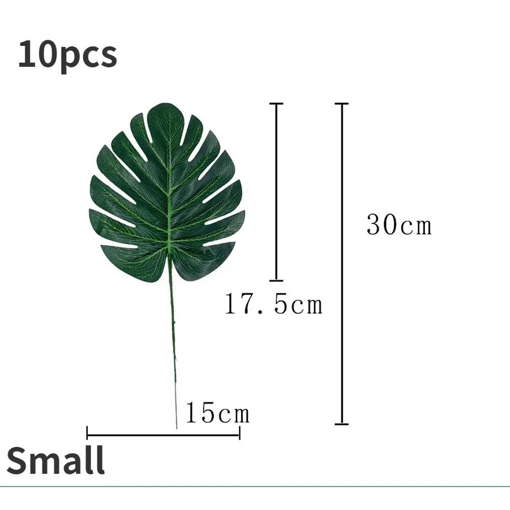 10pcs Hawaii Artificial Palm Leaf Turtle Back Leaf Jungle Beach Theme Party Flower Arrangement Mat Accessories Cup Mat