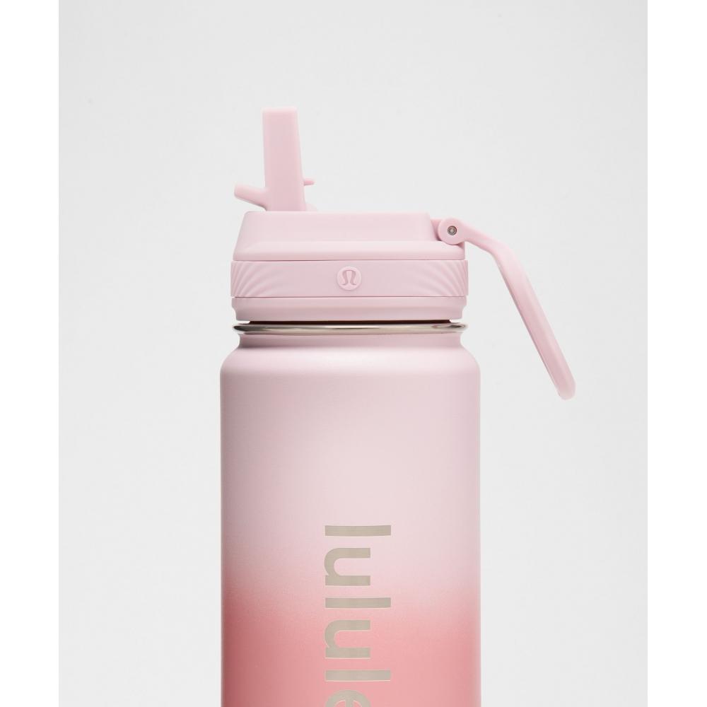 Lululemon Back To Life Sport Bottle 24oz Straw Lid Blissful Pink Deco Pink Wine Berry