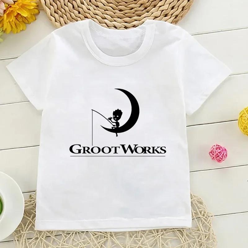 Children Shirt Kids I Am Groot Bady Anime Groot Movie Tops Cute T Shirt Harajuku Graphic Boys Girls Tee Baby Cotton Short Sleeve