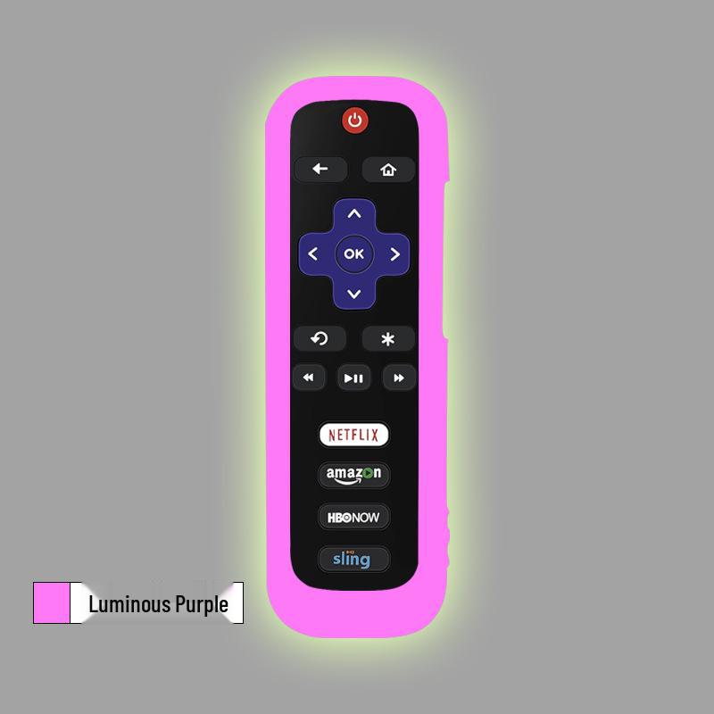 Roku TV Remote Control Luminous Anti-Slip Cover - Dirt-Resistant & Anti-Fall Sleeve