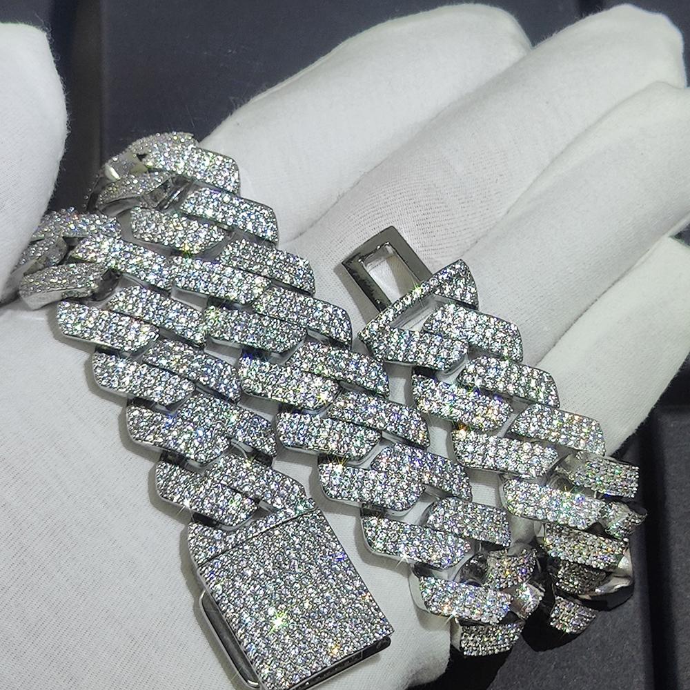 20mm Cuban Link Chain for Men Iced Out Choker Necklace Prong Setting Cubic Zirconia Big Heavy Chunky Hip Hop Jewelry