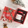 Christmas Ceramic Cup Souvenir Mug Creative Gift Box with Lid Spoon Couple Water Cup Christmas Gift Cup
