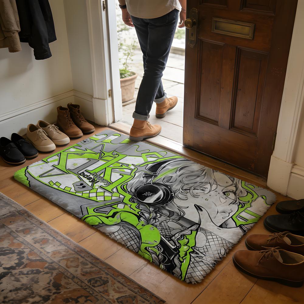 AAya OOosawa KKoga MMitsuki Floor Mat Soft Flannel Absorbent Mat Non-Slip Rug Home Bedroom Bathroom