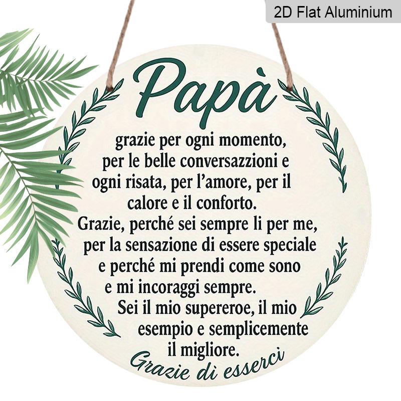 

2D Flat, 1pc 7.87x7.87 Inch Round Italian-style Aluminum Sign, Thank You Father Vintage Decorative Plaque, Father s Day Appreciation Gift Decor 1pc
