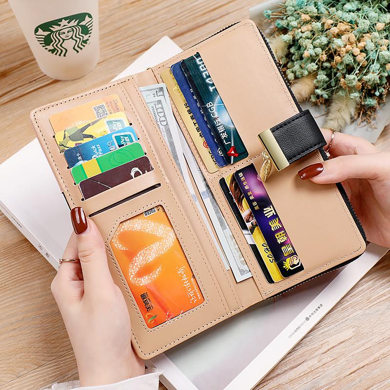 Women Wallets Long Wallet with Hollow-Out Leaf Design - Clutch Purse, Coin Pouch & Card Holder