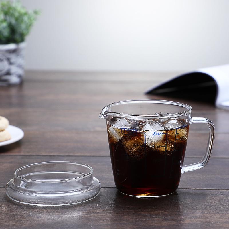 Kök frukostvåg mätkopp hög borosilikat förtjockad glas mätkopp mjölktekopp, kök bakning mätkopp 250 ml