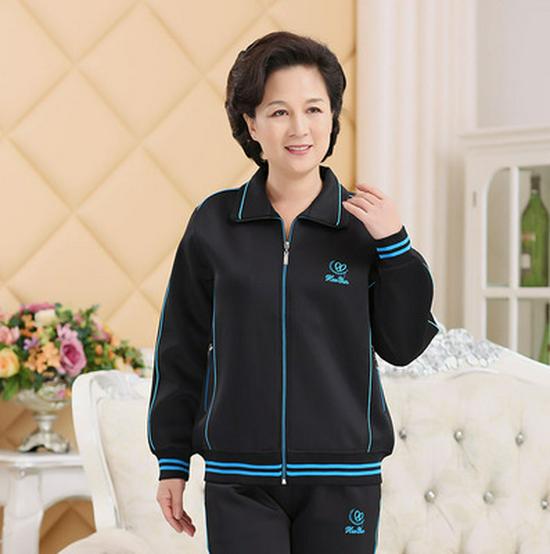 Sportbekleidungs-Set für Damen in Übergröße - Frühjahr/Herbst 2023, Zweiteiler mit langen Ärmeln für Mütter mittleren Alters und ältere Mütter