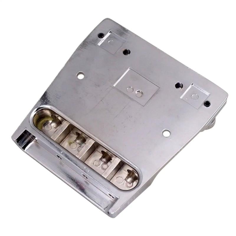 4 String Electric Bass Guitar Bridge Hard Tail Fixed Bass Guitar Bridge Roller Saddles Bridge for Bass Guitar Part
