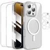 Coque pour iPhone 16 Pro Max avec Cercle Magnétique + 2 Verres Trempés + 2 Protection Objectif