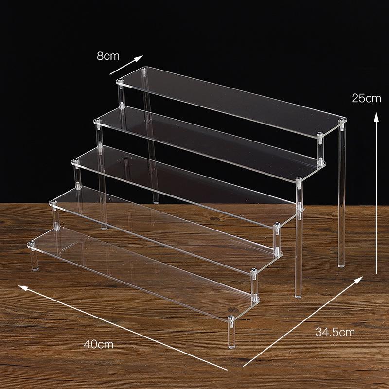 Clear Acrylic Tiered Display Stand for Figurines, Dolls & Jewelry