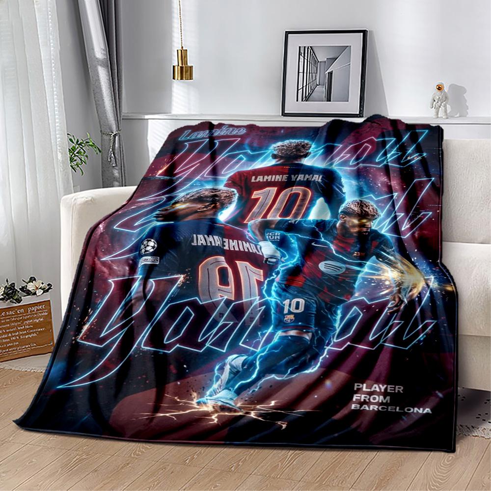Lamine Yamal's Spain's Soccer Star Blanket Soft Warm Cozy Great for Chair Picnics Seaside Four Seasons Multipurpose Digital Print Best Holiday Gift fo