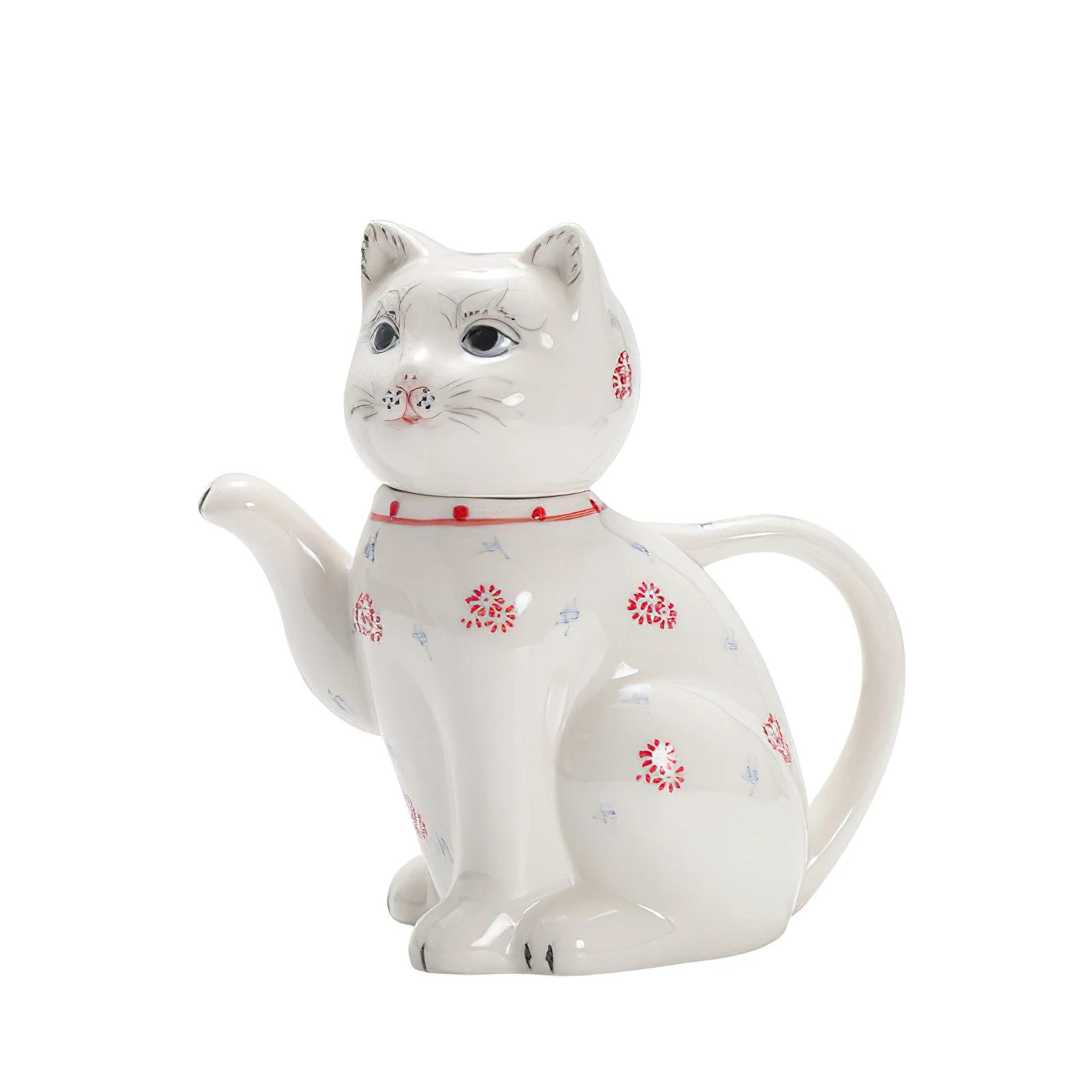 

Ceramics Kettle Porcelain Flagon WaterWare Cat Pot Drink Juice Bottle Bone China Teapot Jug Drinkware Household Kitchen Supplies