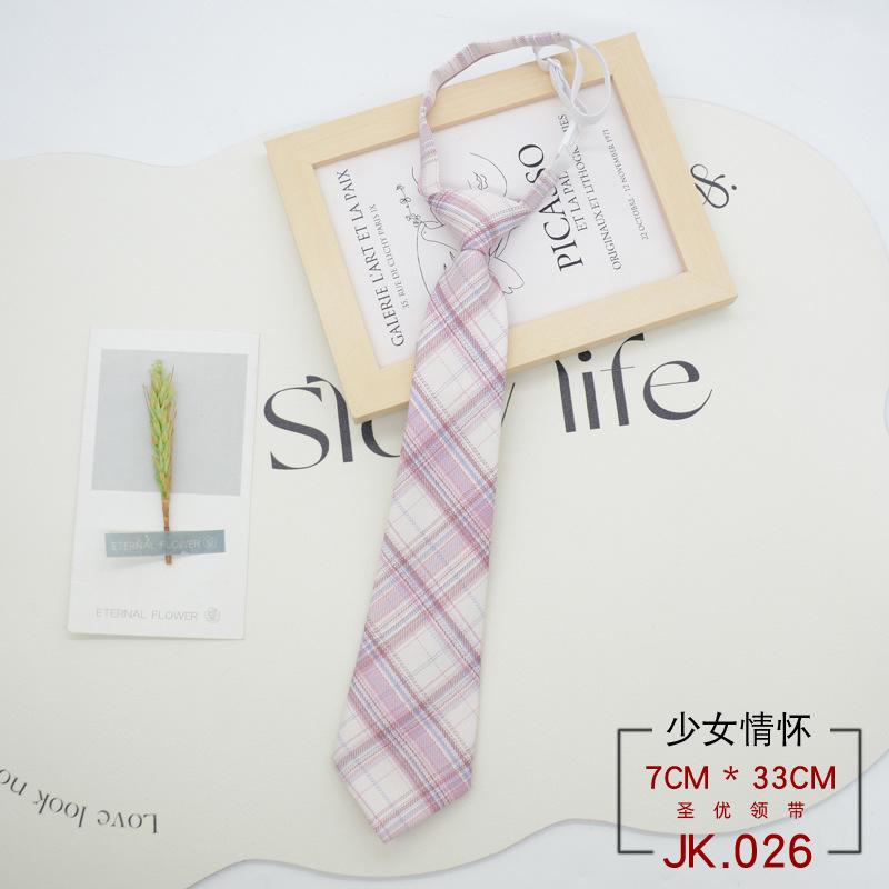 Tie Plaid Women Free Knotting Student College Style Japanese Short Uniform School Uniform Accessories Lazy