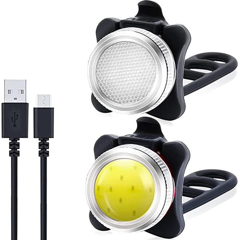 Usb Rechargeable Bike Light Set,Super Bright Front Headlight And Rear Led Bicycle Light,650Mah ,4 Light Mode Options