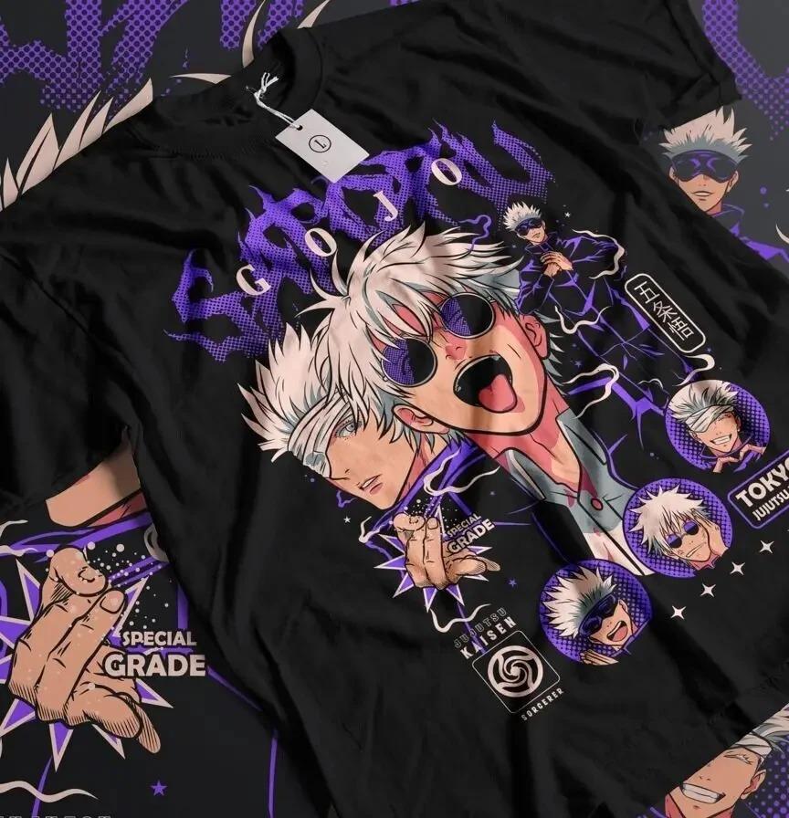 

Графическая футболка Jujutsu Kaisen Сатору Годжо с несколькими панелями, Футболка с изображением Мага Особого ранга, Унисекс Аниме Уличная одежда, Мягкий повседневный топ 4XL