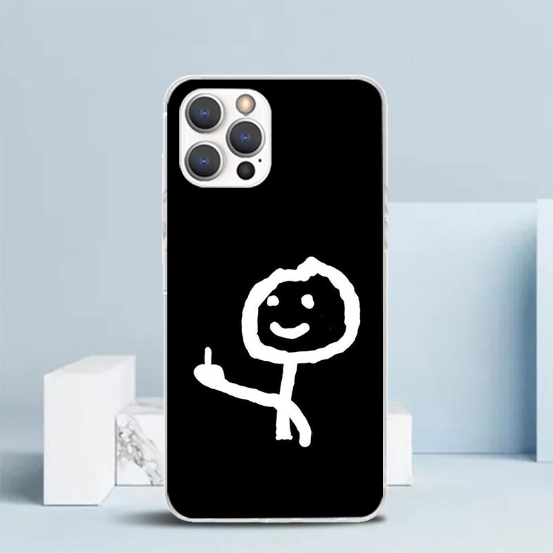 Middle Finger Soft Cover for iPhone 16 17 Air 15 14 Pro Max 16E Phone Case 13 Mini 12 11 7 SE 8 Print Pattern Fit Cases 16 17 Ai