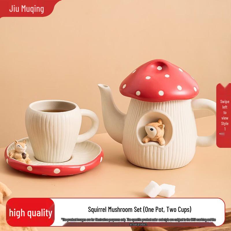 

Ceramic Mushroom Teapot & Cup Set