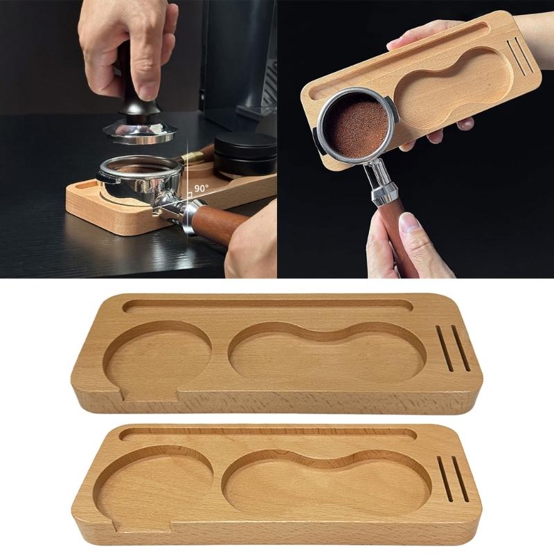 Natural Grinder Base Espresso Tamper Stand Solid Coffee Tamper Bases Wood Material Must Have Tool for Coffee Enthusiasts