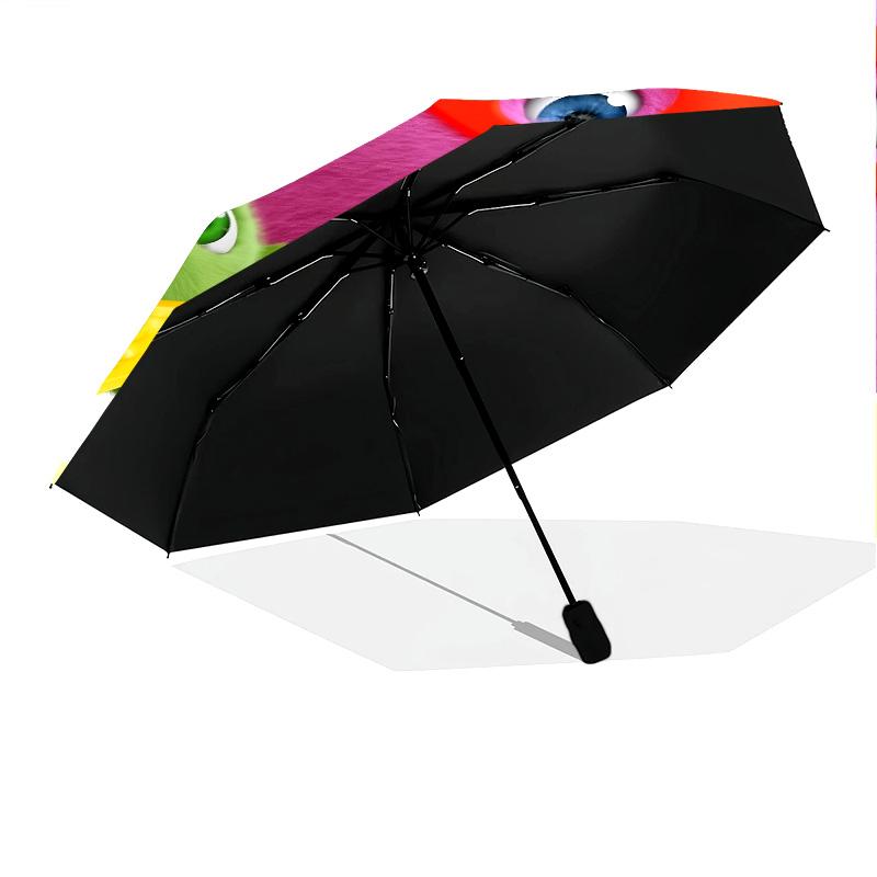 Happy Rabbit  Pattern, Automatic Folding Umbrella, Portable and Foldable Design, 8 Ribs, a Christmas or Birthday Gift.