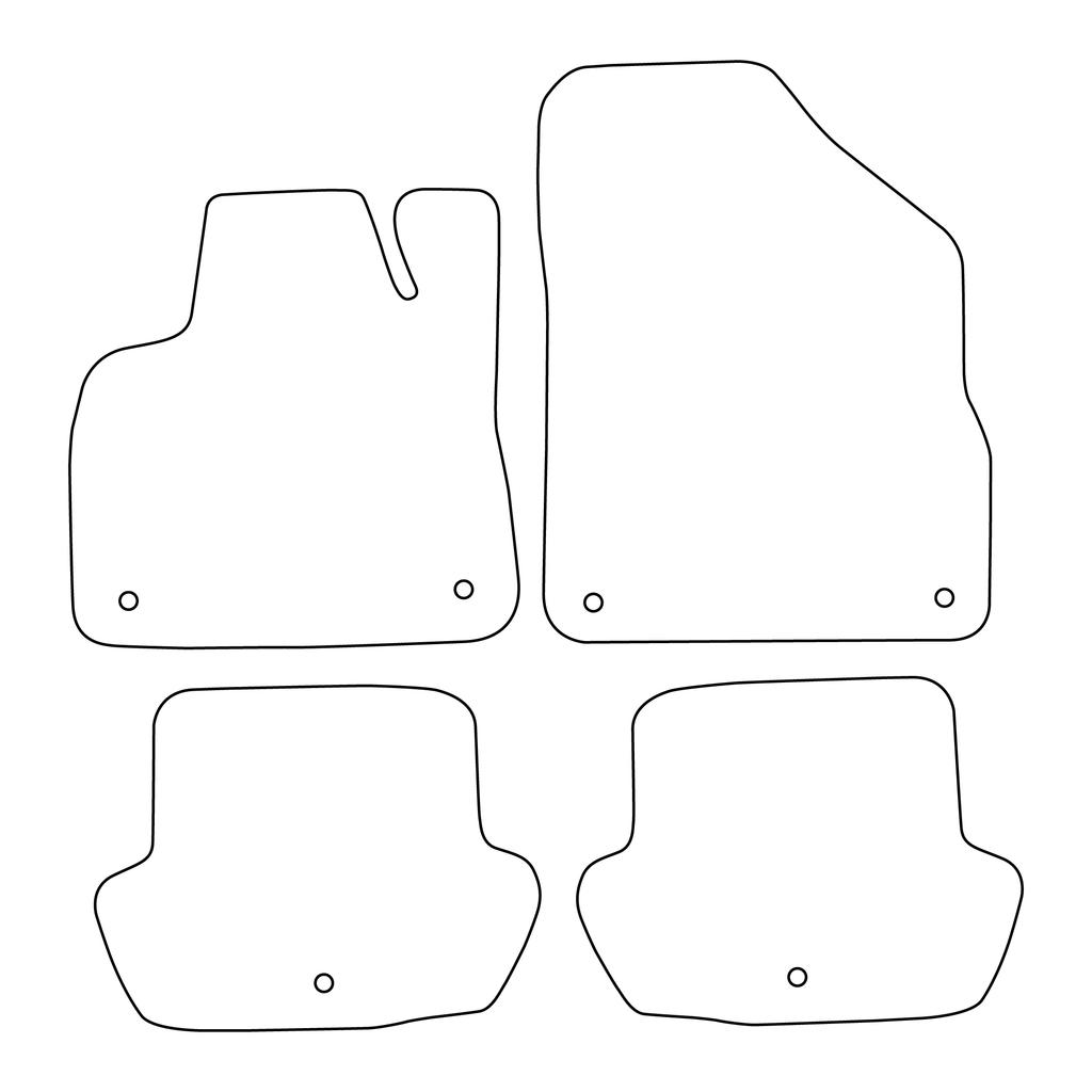 [BLM]CT021 red - Set of velour floor mats to fit Citroen DS5 2011-2015 - red trim