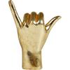 7.8'' Resin Gold Ornament ASL Signal Sculpture, 66" Hand Gesture Decoration Figurine Statue Thanksgiving (JS0367)