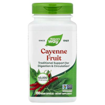 Cayenne Fruit 40000 SHU/g Vegan Capsules, 180 Count