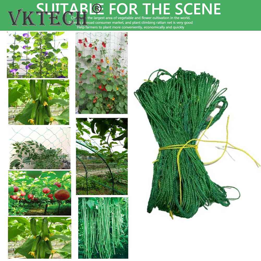 Lattice Net Green Gardening Plant Climbing Frame Mesh Wear-resistant Plant Support Net Heat-resistance for Cucumbers Watermelons