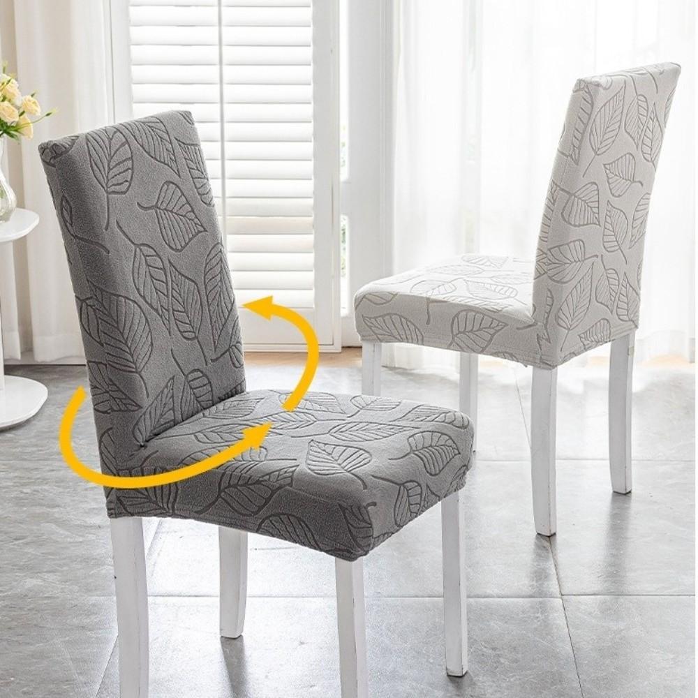 Tree Leaf Jacquard Chair Cover Anti-Slip Thickened Chair Slipcover Stain Resistant Dustproof Elastic Chair Cover Dining Room