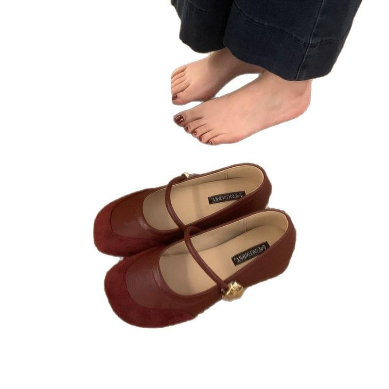 Spring and Autumn New Silver Inner Height Increase Mary Jane Shoes Round Head Light Mouth Word with Commuting Single Shoes Women's Shoes