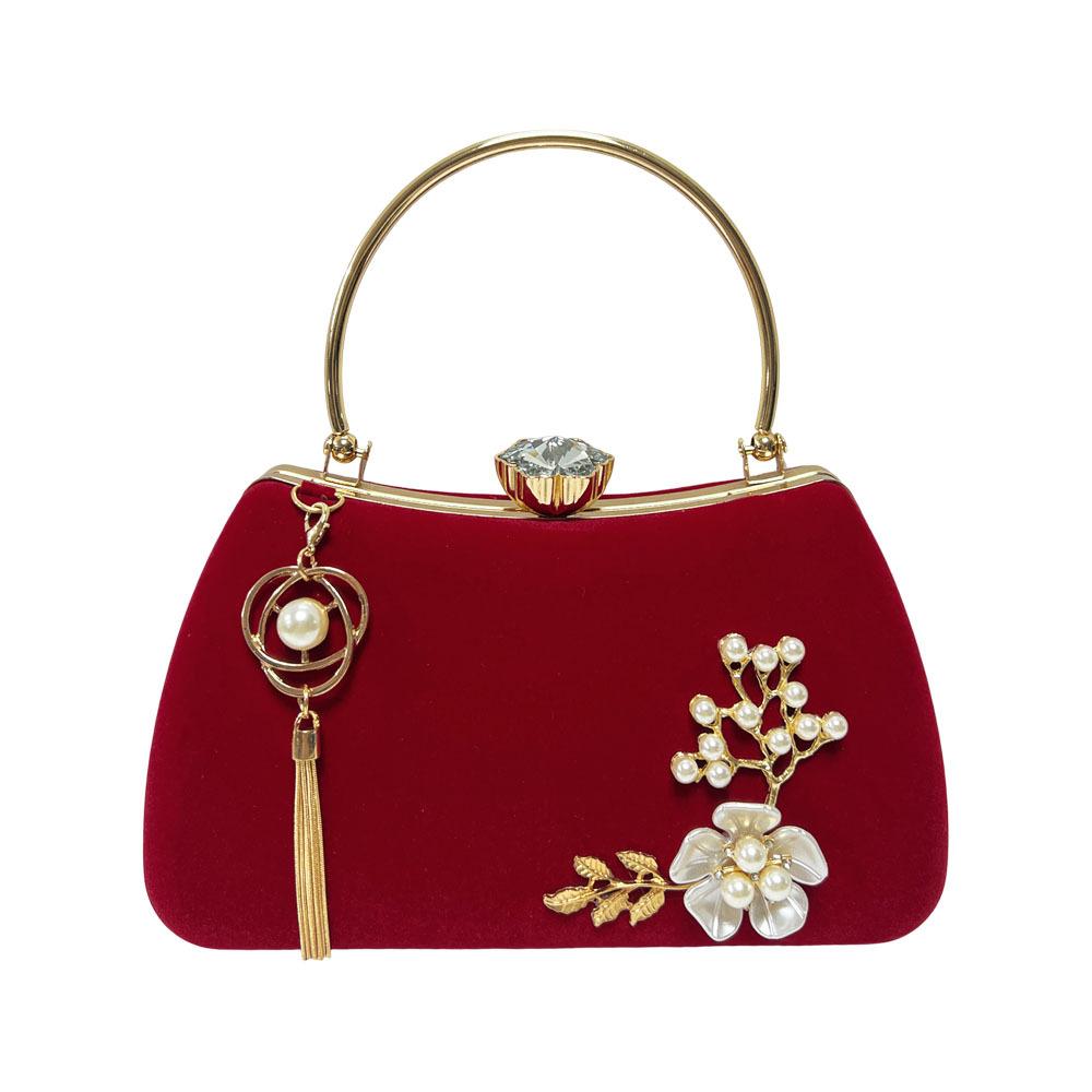 Tassel Accessory Handbag, New Chinese Style Banquet Dress Bag, Bag Flag, Cheongsam Cross-body Bag, Woman's Hand-held Bag Casually
