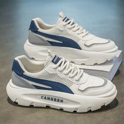 Herrenschuhe Frühling Sommer 2025 neuer Trend runde Zehen vielseitig atmungsaktiv Plateau Sport Freizeit Farbabstimmung bequeme Herrenschuhe