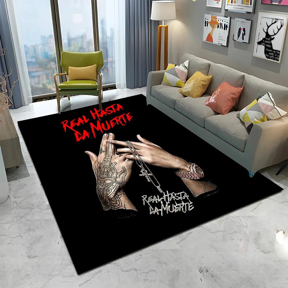 Free Anuel AA Rapper Hip Hop Singer Carpet Rug for Home Living Room Bedroom Sofa Doormat Decor,kids Area Rug Non-slip Floor Mat