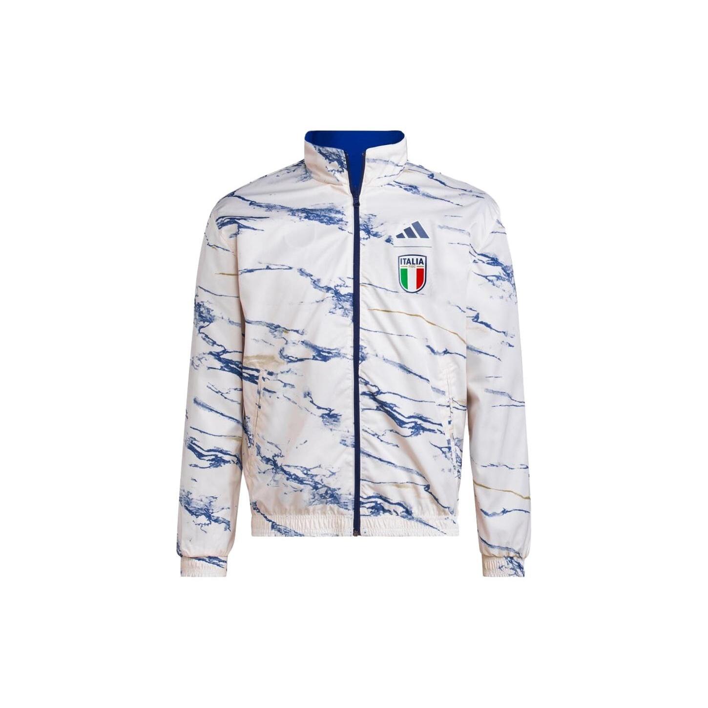 adidas Italy Anthem Reversible Jacket White Blue Men s HT2186 XS