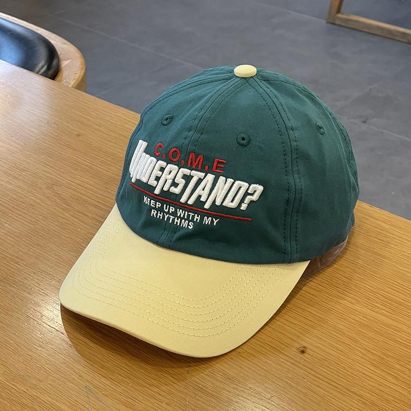 

Punk Style Baseball Cap With Embroidered Letters For Streetwear And Casual Looks темно-зелений колір