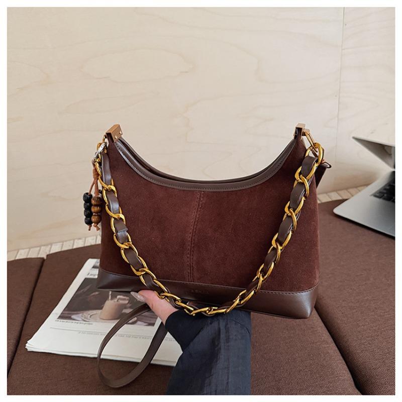 

Замшевая сумка женская большой вместимости новая осенне-зимняя матовая ретро сумка-мессенджер на цепочке сумка-пельмень