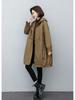 Women's 2024 Winter Fleece-Lined Hooded Parka: Loose Mid-Length Thickened Workwear Cotton Coat