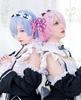 Cosplay Deluxe Edition Maid Anime Stage Chinese School Starting Life in Another World Maid Size [Nou-satsu] ReZero Rem/Ram Outfit, Costume,