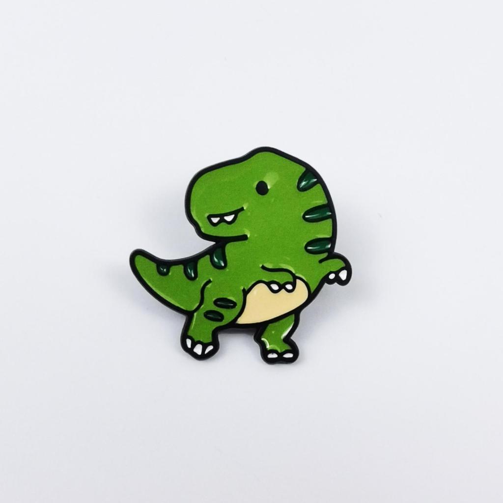 Cute Dinosaur Brooch Set: Triceratops & Brontosaurus Metal Badges for Kids' Clothing or Bag Decoration